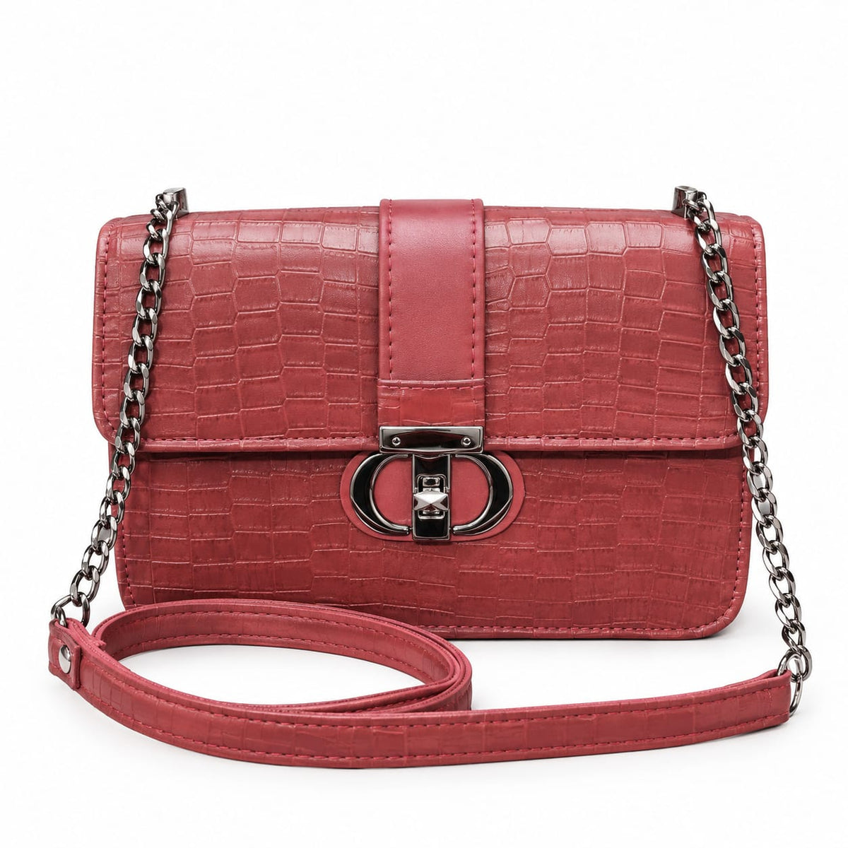 Croc Crossbody Maroon