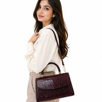 Luna Croc Maroon