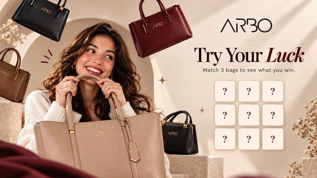 ARBO — Try Your Luck. Match 3 bags to see what you win.