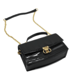 Tee Black Patent Crossbody-1