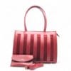 Stripe Tote 2pcs Maroon-1
