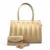 Stripe Tote 2pcs Beige-1