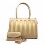 Stripe Tote 2pcs Beige-1