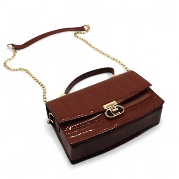Tee Mustard Patent Crossbody-1