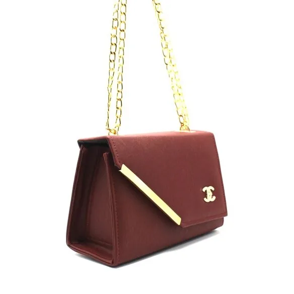 Cut Box Maroon Crossbody